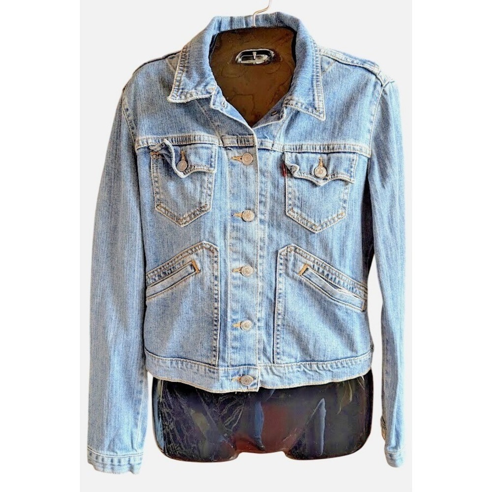 Vintage Levis Denim Jacket Womens Sz S Jr Jean Trucker Casual Western Grunge